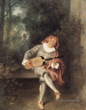 Mezzetin Jean Antoine Watteau classique rococo Peinture à l'huile